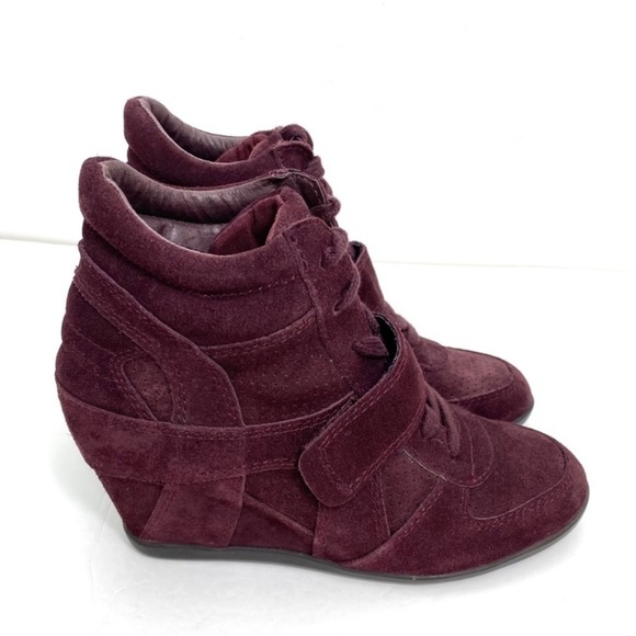 Ash Bowie Suede Wedge Sneaker In Burgundy Brand New without Tag Size 8/38 - Picture 5 of 12